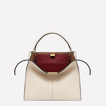 Camelide Women's Lite Leather Zip Top Tote White